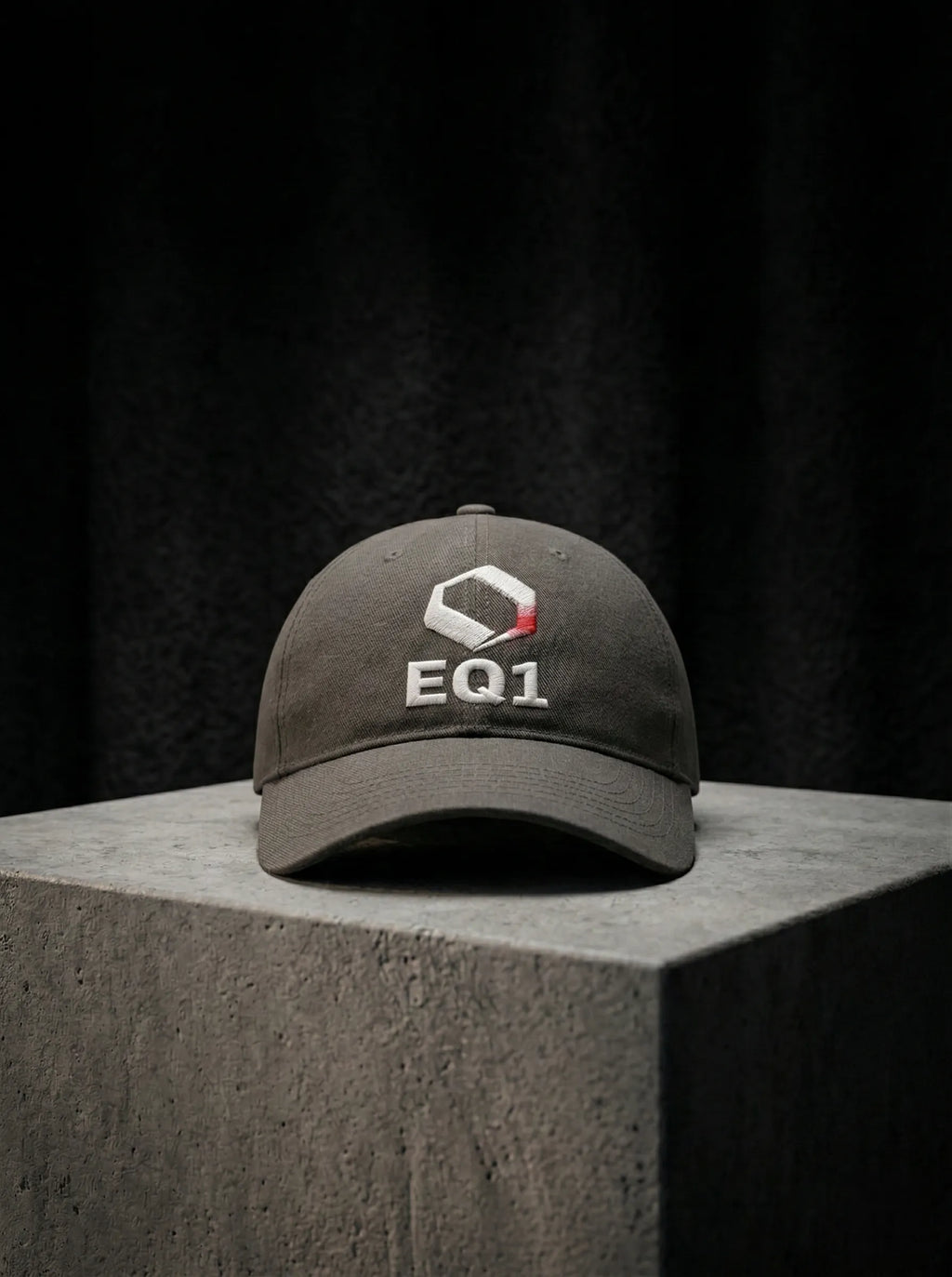 Equilibrium Signature Icon Baseball Cap — Charcoal Grey & White