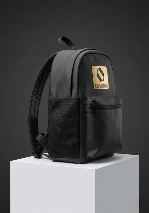 Equilibrium Signature Elite Backpack — Matte Black & Gold