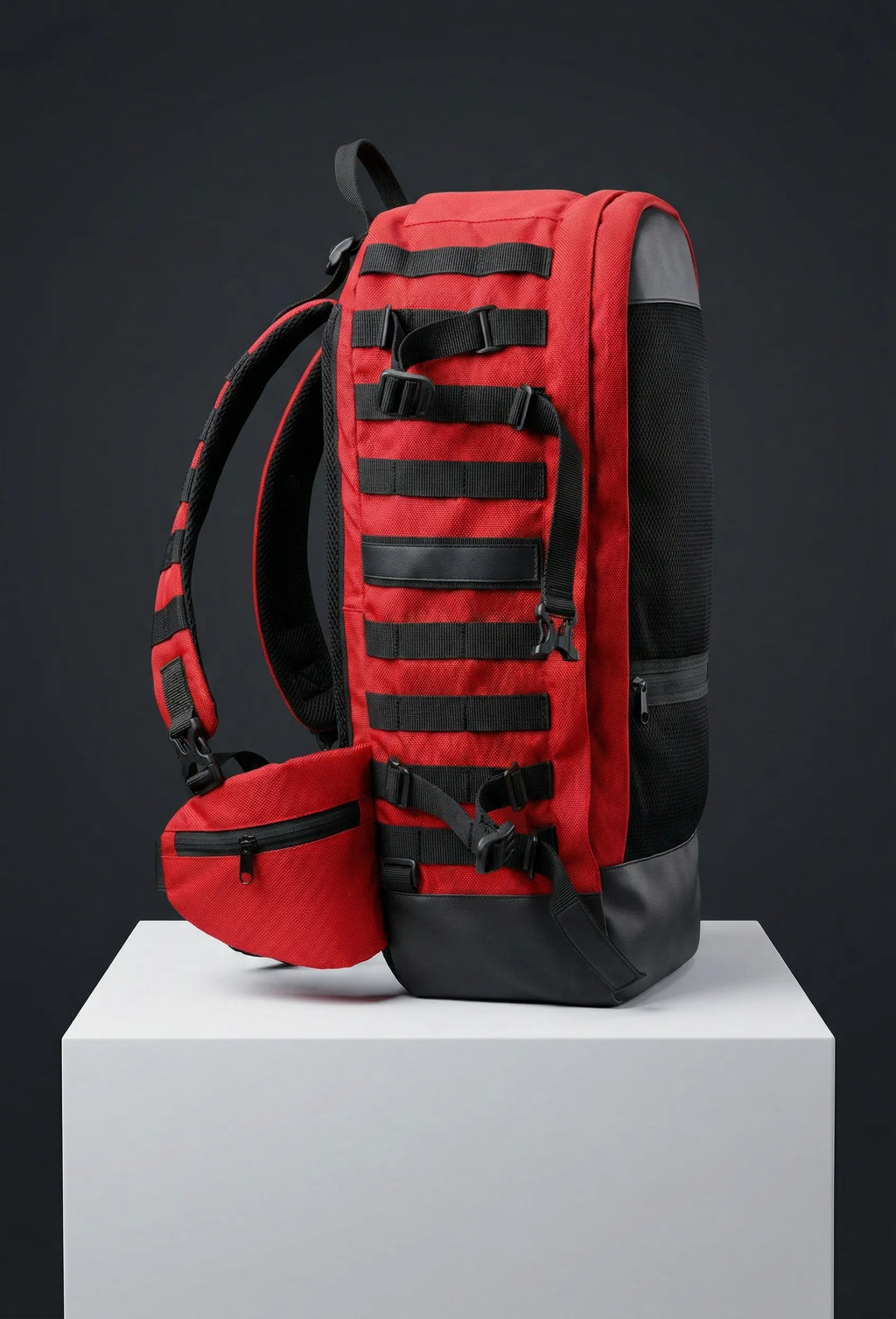 Equilibrium Vanguard Tactical Travel Backpack — Crimson & Onyx