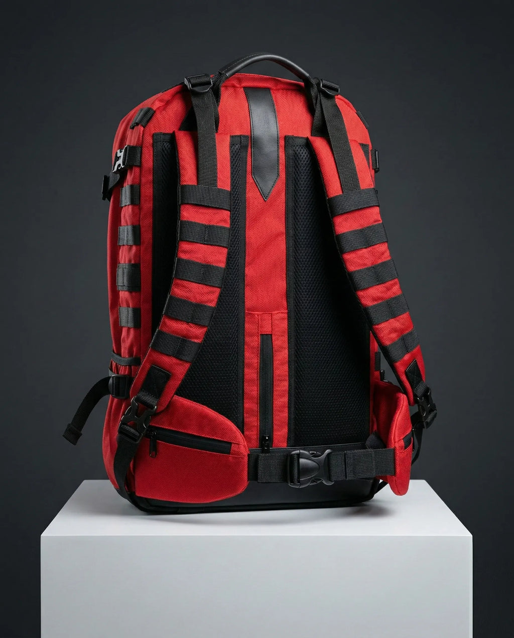 Equilibrium Vanguard Tactical Travel Backpack — Crimson & Onyx