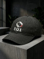 Equilibrium Signature Icon Baseball Cap — Charcoal Grey & White