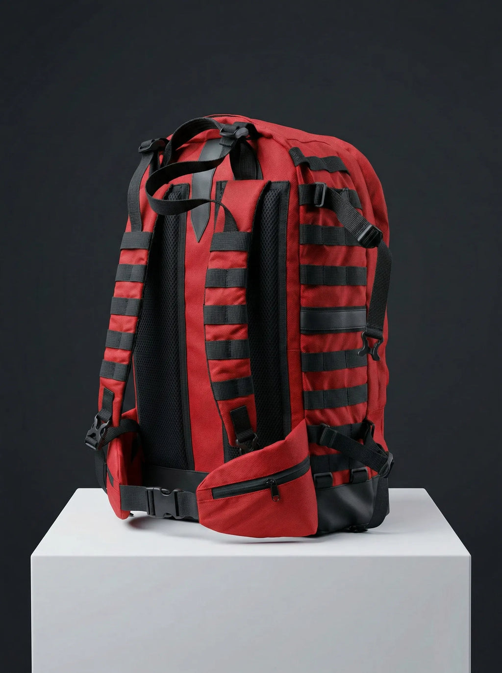 Equilibrium Vanguard Tactical Travel Backpack — Crimson & Onyx