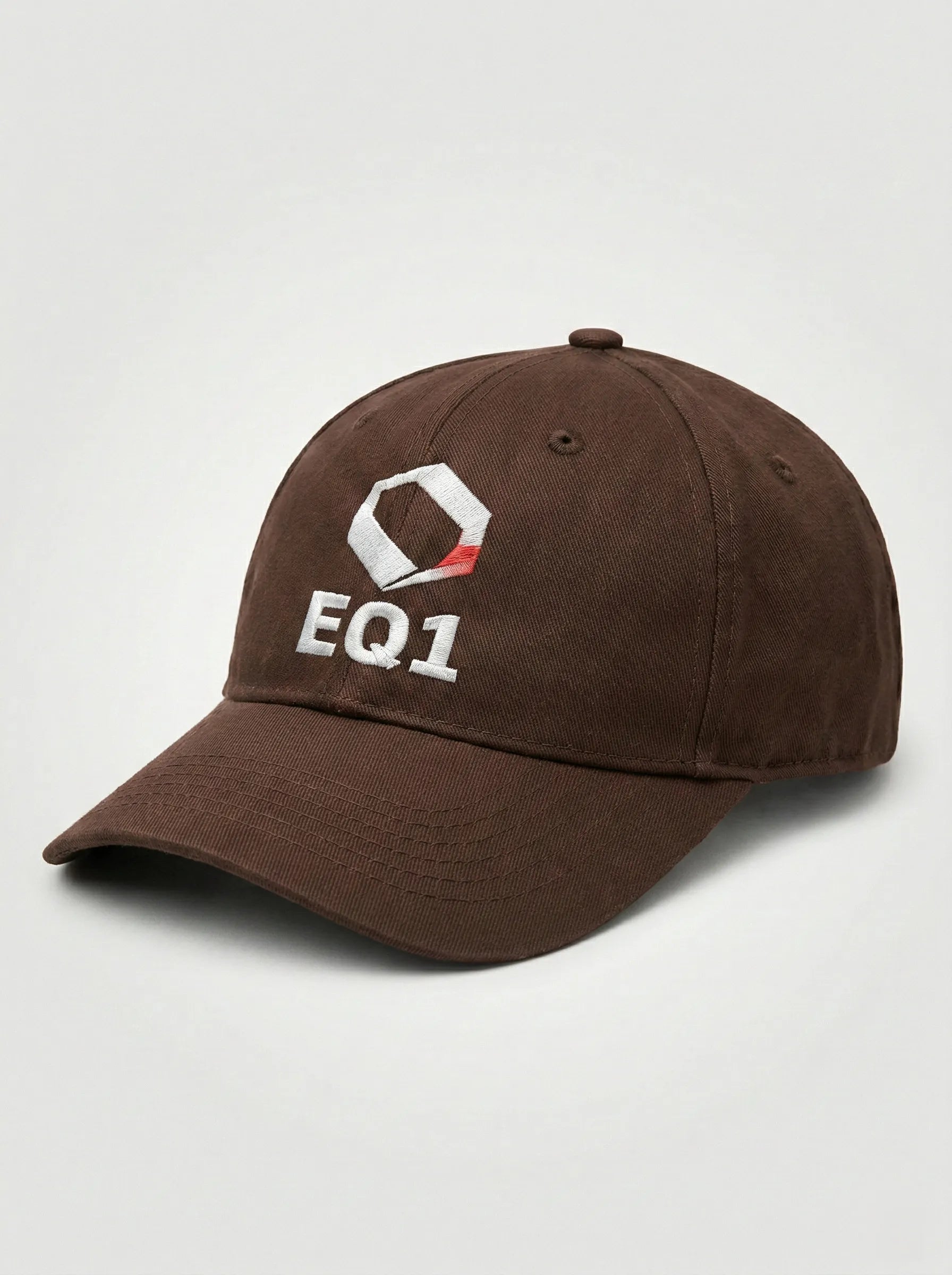 Equilibrium Signature Icon Baseball Cap — Earth Brown & White